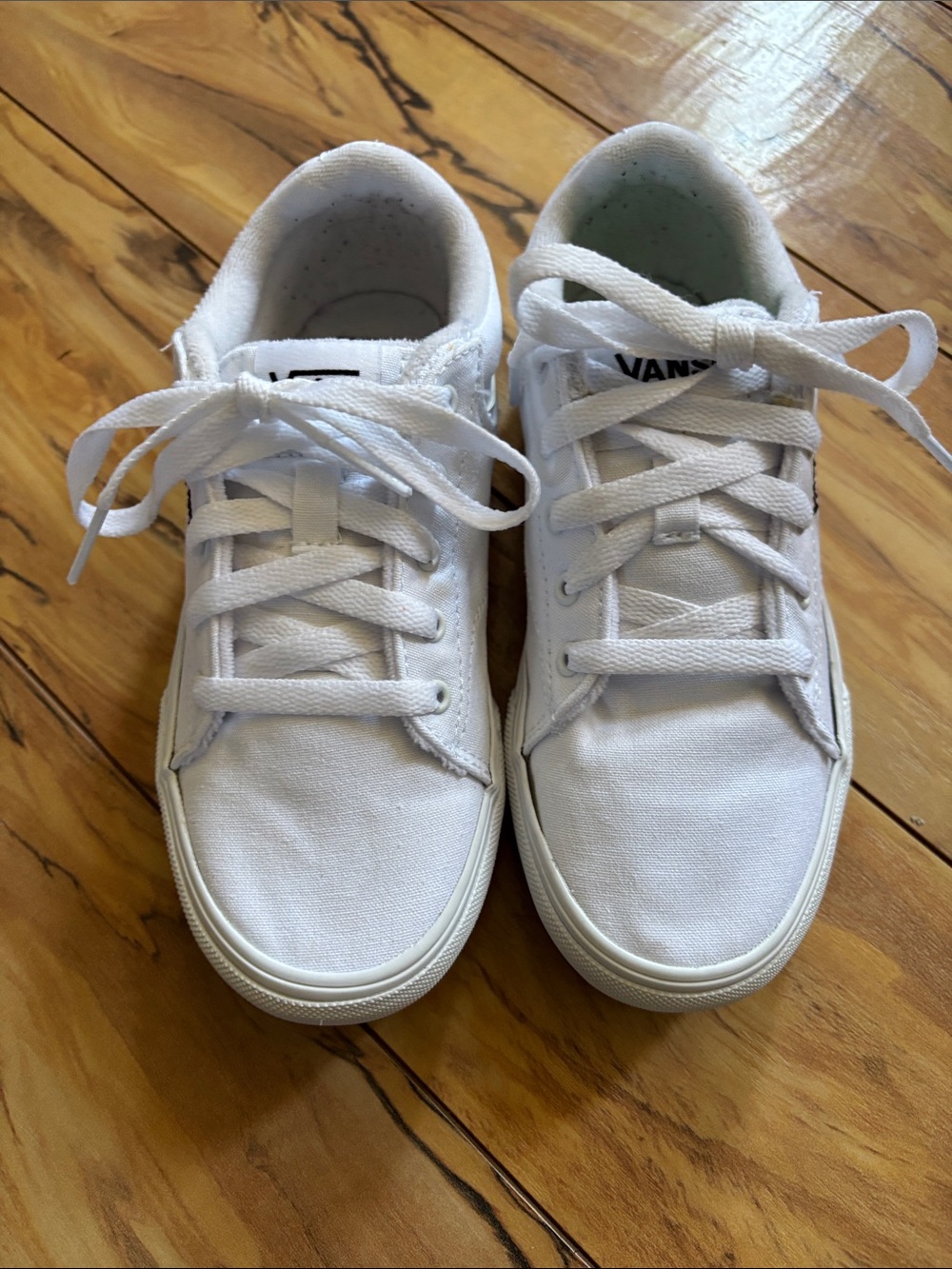 Vans White Low-Top Canvas Sneakers